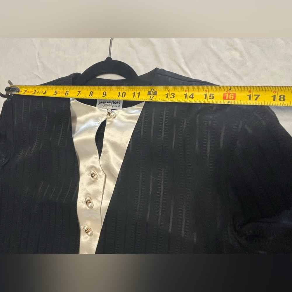 Vintage Perceptions by Irene‎ B Blazer Black with Beige Size 10 - Picture 11 of 16